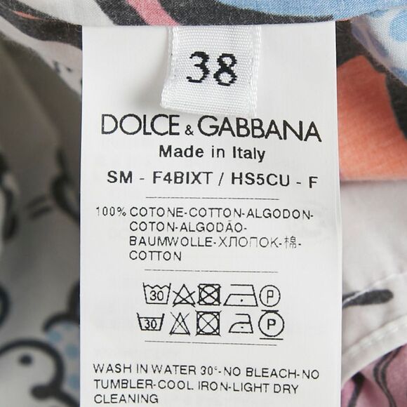 Dolce & Gabbana White Comic Print Poplin Tiered Mini Skirt S - Picture 5 of 5